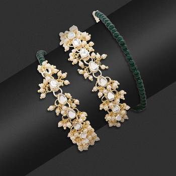 I jewels designer kundan pearl hanging bhaiya bhabhi lumba rakhi 1