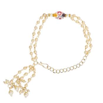I jewels designer kundan pearl hanging bhaiya bhabhi lumba rakhi 3