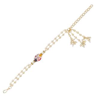 I jewels designer kundan pearl hanging bhaiya bhabhi lumba rakhi 5
