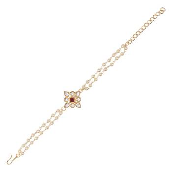 I jewels designer kundan pearl hanging bhaiya bhabhi lumba rakhi 5