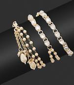 I jewels designer kundan pearl hanging bhaiya bhabhi lumba rakhi