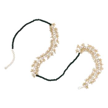 I jewels designer kundan pearl hanging bhaiya bhabhi lumba rakhi 4
