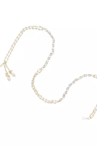 I jewels designer kundan pearl hanging bhaiya bhabhi lumba rakhi