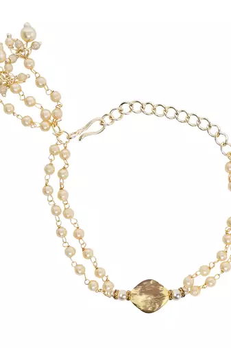 designer kundan pearl hanging bhaiya bhabhi lumba rakhi