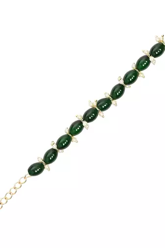 I jewels designer pearl hanging bhaiya bhabhi lumba rakhi