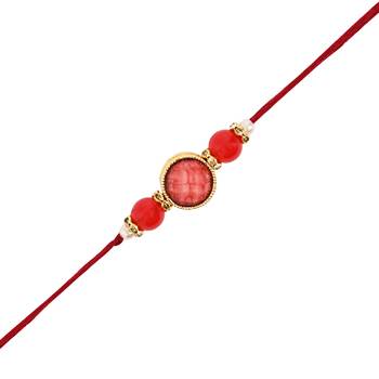 I jewels designer kundan pearl beaded bhaiya bhabhi lumba rakhi 4