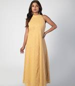 Biscotti beige halter neck chikankari set