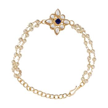 I jewels designer kundan pearl hanging bhaiya bhabhi lumba rakhi 5