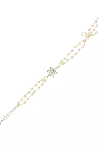 I jewels designer kundan pearl hanging bhaiya bhabhi lumba rakhi