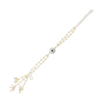 I jewels designer kundan pearl hanging bhaiya bhabhi lumba rakhi 5