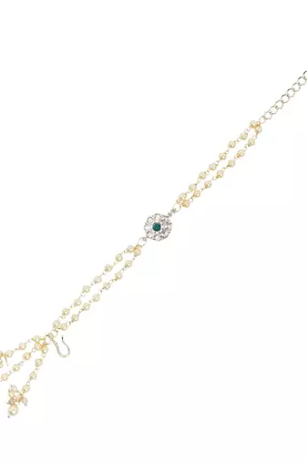 I jewels designer kundan pearl hanging bhaiya bhabhi lumba rakhi