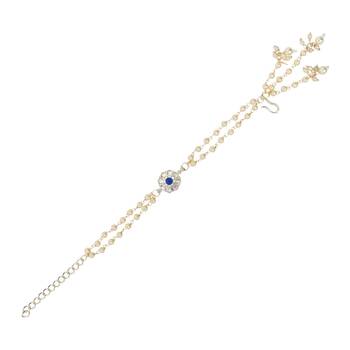 I jewels designer kundan pearl hanging bhaiya bhabhi lumba rakhi 5