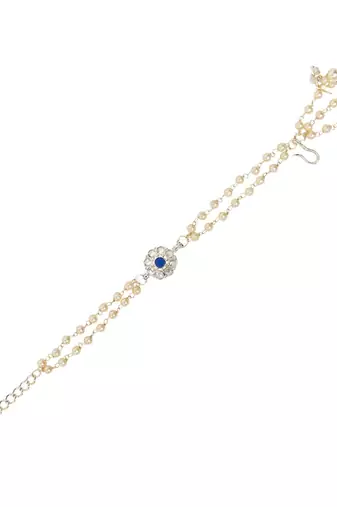 I jewels designer kundan pearl hanging bhaiya bhabhi lumba rakhi