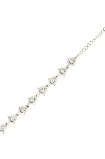 I jewels designer kundan pearl hanging bhaiya bhabhi lumba rakhi