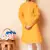 embroidery work yellow cotton kurta and pajama set for boys