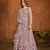 Lavender embroidered net semi stitched anarkali suit