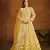 Yellow embroidered net anarkali suit