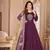 Purple embroidered tapeta silk semi stitched anarkali suit