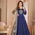 Navy blue embroidered tapeta silk semi stitched anarkali suit