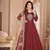 Maroon embroidered tapeta silk semi stitched anarkali suit