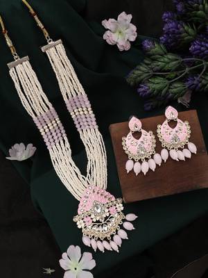 Anikas creation pink jewellery set for timeless elegance 2