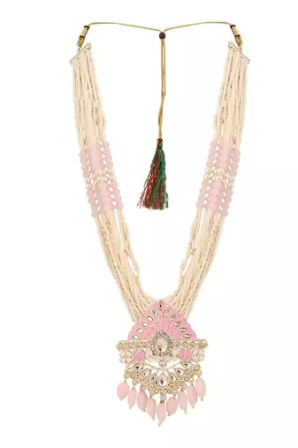 Anikas creation pink jewellery set for timeless elegance