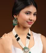 Anikas creation green jewellery set for timeless sophistication