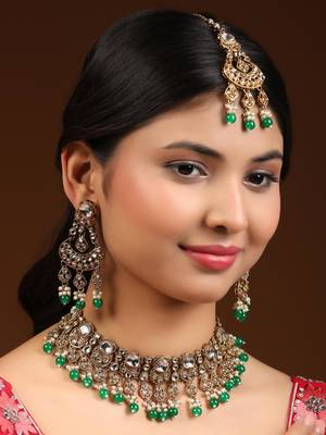 Explore elegance with anika's creation green jewellery set 1