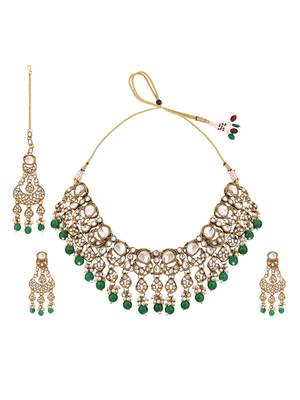 Explore elegance with anika's creation green jewellery set 3