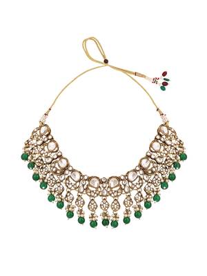 Explore elegance with anika's creation green jewellery set 4