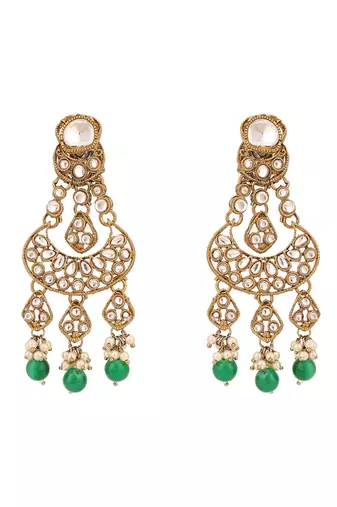 Explore elegance with anika's creation green jewellery set
