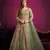 Green embroidered net semi stitched anarkali suit
