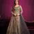 Grey embroidered net semi stitched anarkali suit