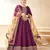 Purple embroidered tapeta silk semi stitched anarkali suit