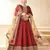 Maroon embroidered tapeta silk semi stitched anarkali suit