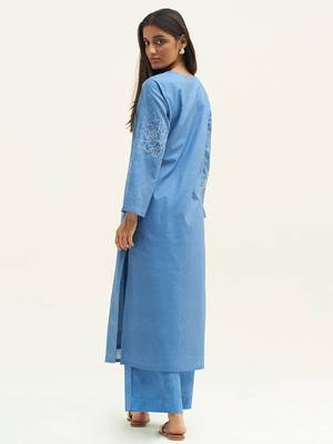 Pacific coast blue cotton printed co-ord set 2