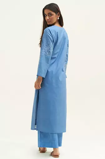 Pacific coast blue cotton printed co-ord set