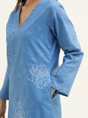 Pacific coast blue cotton printed co-ord set 4