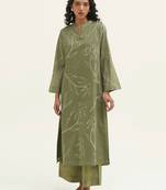 Calliste green cotton printed co-ord set