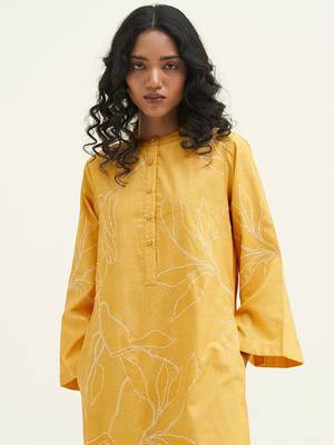 Yellow cotton printed co-ord set 1