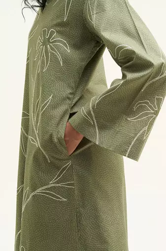 Calliste green cotton printed co-ord set