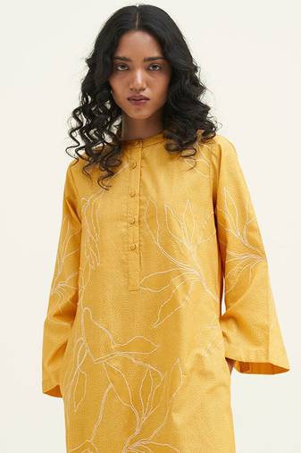 Celery green bemberg raw silk embroidered co-ord set