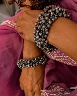 Indian long silver oxidised jewelry set,  ethnic jewelry temple jewelry, gift for her, indian jewelry necklace se 3