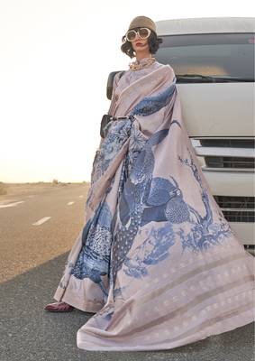 Blue Banarasi Silk Zari Weaving Border And Rich Pallu Saree With Blouse For Women 1