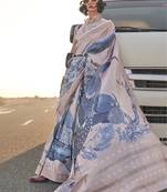 Blue Banarasi Silk Zari Weaving Border And Rich Pallu Saree With Blouse For Women