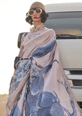 Blue Banarasi Silk Zari Weaving Border And Rich Pallu Saree With Blouse For Women 3