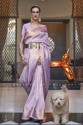 Purple Faux Kanjivaram Silk Zari Weaving Border And Rich Pallu Saree With Blouse For Women 3