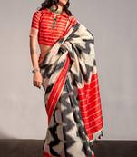 White Banarasi Silk Zari Weaving Border And Rich Pallu Saree With Blouse For Women
