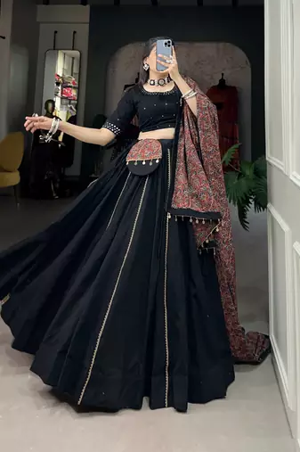 Women's Navaratri Special Cotton Lehenga Choli Set