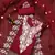 Maroon Organza Embroidered Unstitched Dress Material
